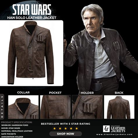 han solo leather jacket replica|star wars han solo jacket.